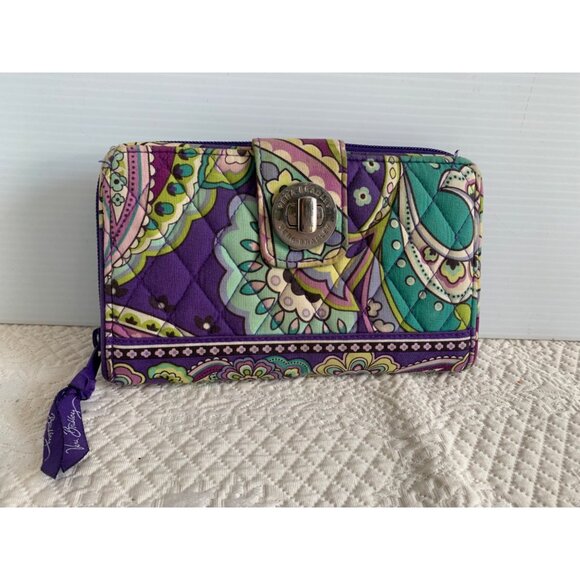 Vera Bradley Heather Pattern Turnlock Lightweight Wallet - Picture 10 of 14